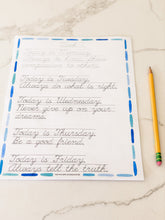 Load image into Gallery viewer, Weekly Character Building Cursive Tracing Practice