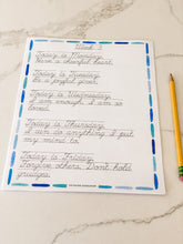 Load image into Gallery viewer, Weekly Character Building Cursive Tracing Practice