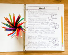 Load image into Gallery viewer, 2021 Character Building Sentences- Cursive Tracing