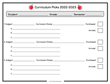 Load image into Gallery viewer, Curriculum Picks Template 2022-2023
