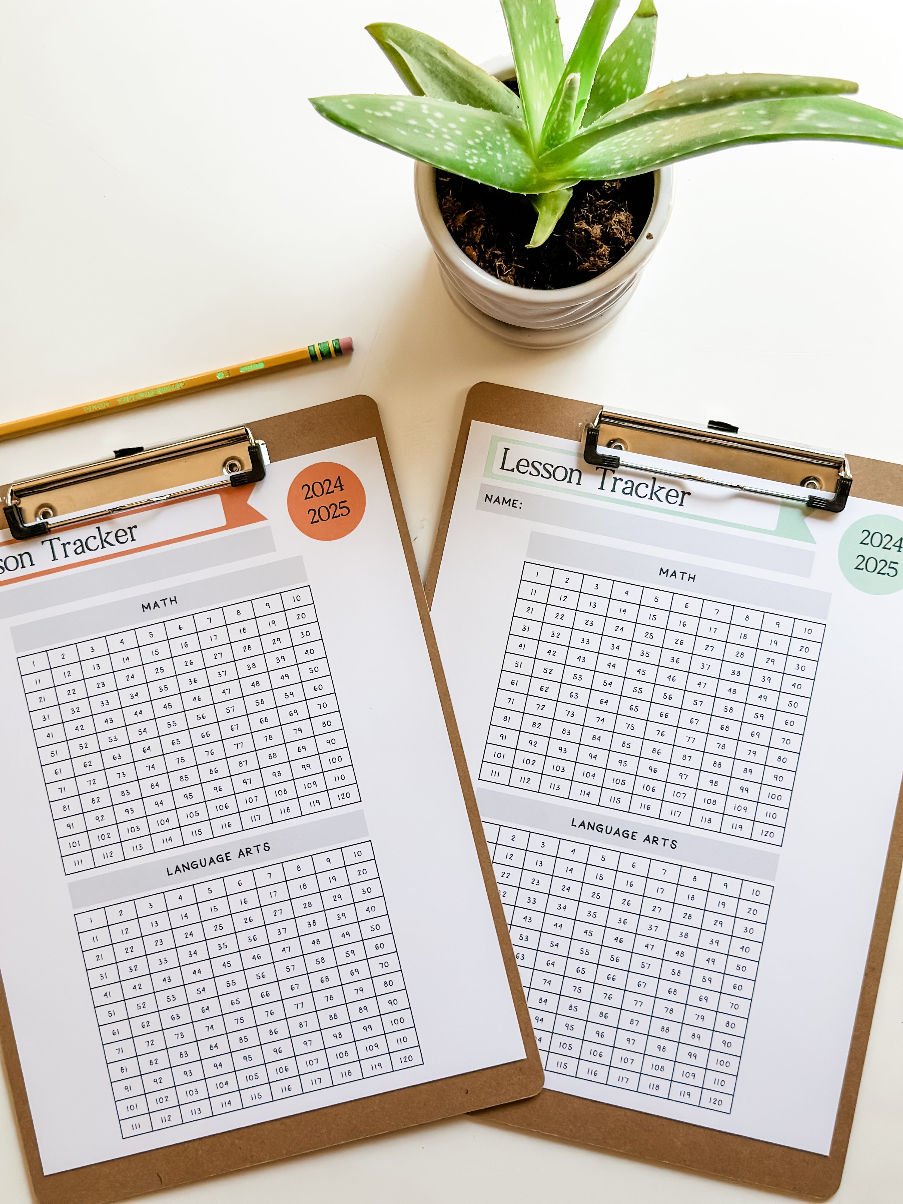 Math Learning Tracker 2025/2026 L.A. & Math Lesson Tracker (120 Lessons) - The Five Girl ...
