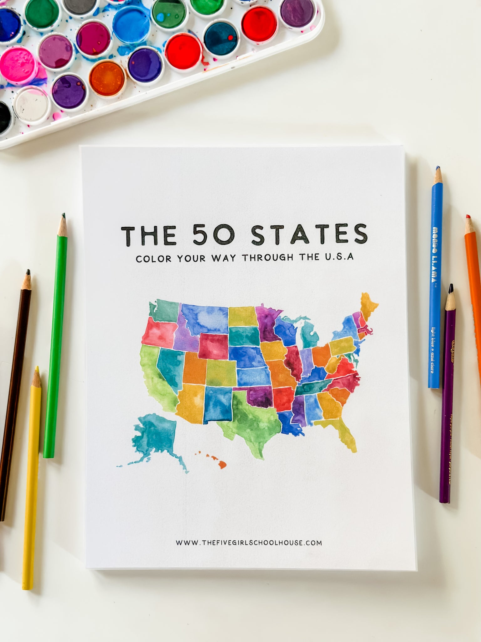 50 States Coloring Pages – The Five Girl Schoolhouse