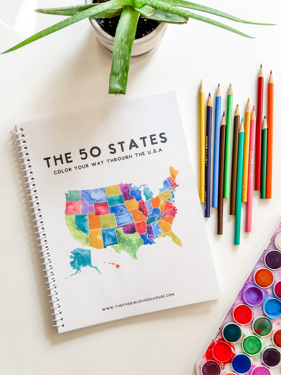 50 States Coloring Pages The Five Girl Schoolhouse 50 states coloring pages the five girl schoolhouse