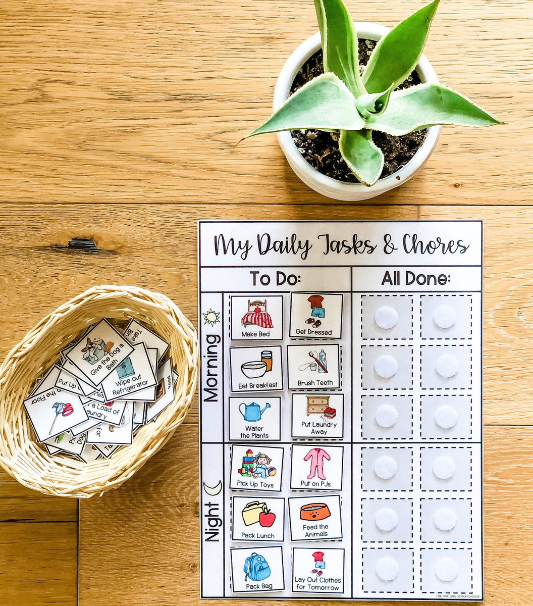 Visual Task Chart Children Visual Daily Tasks & Chores Chart – The Five Girl Schoolhouse