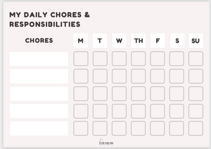 Chores & Responsibilities Chart- Daily & Morning